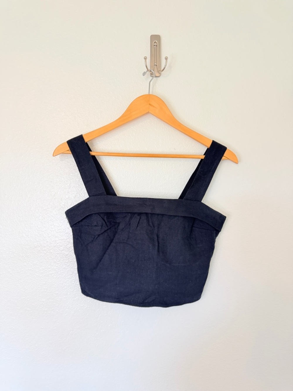 Abercrombie linen blend Square-Neck Crop Top